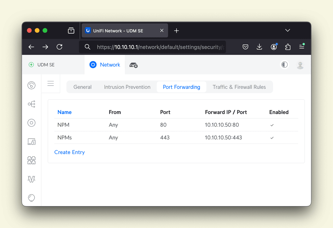 Ejemplo de configuración para router Unifi